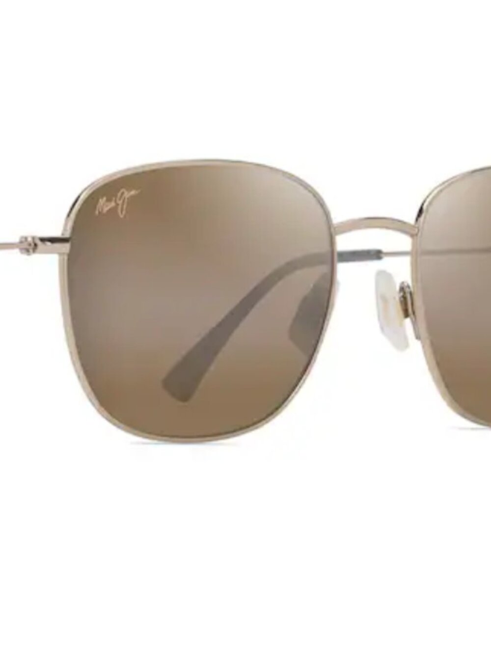 NWT Ōlali Asian Fit Maui Jim Sunglasses Shiny Light Gold with Greyish-Green
